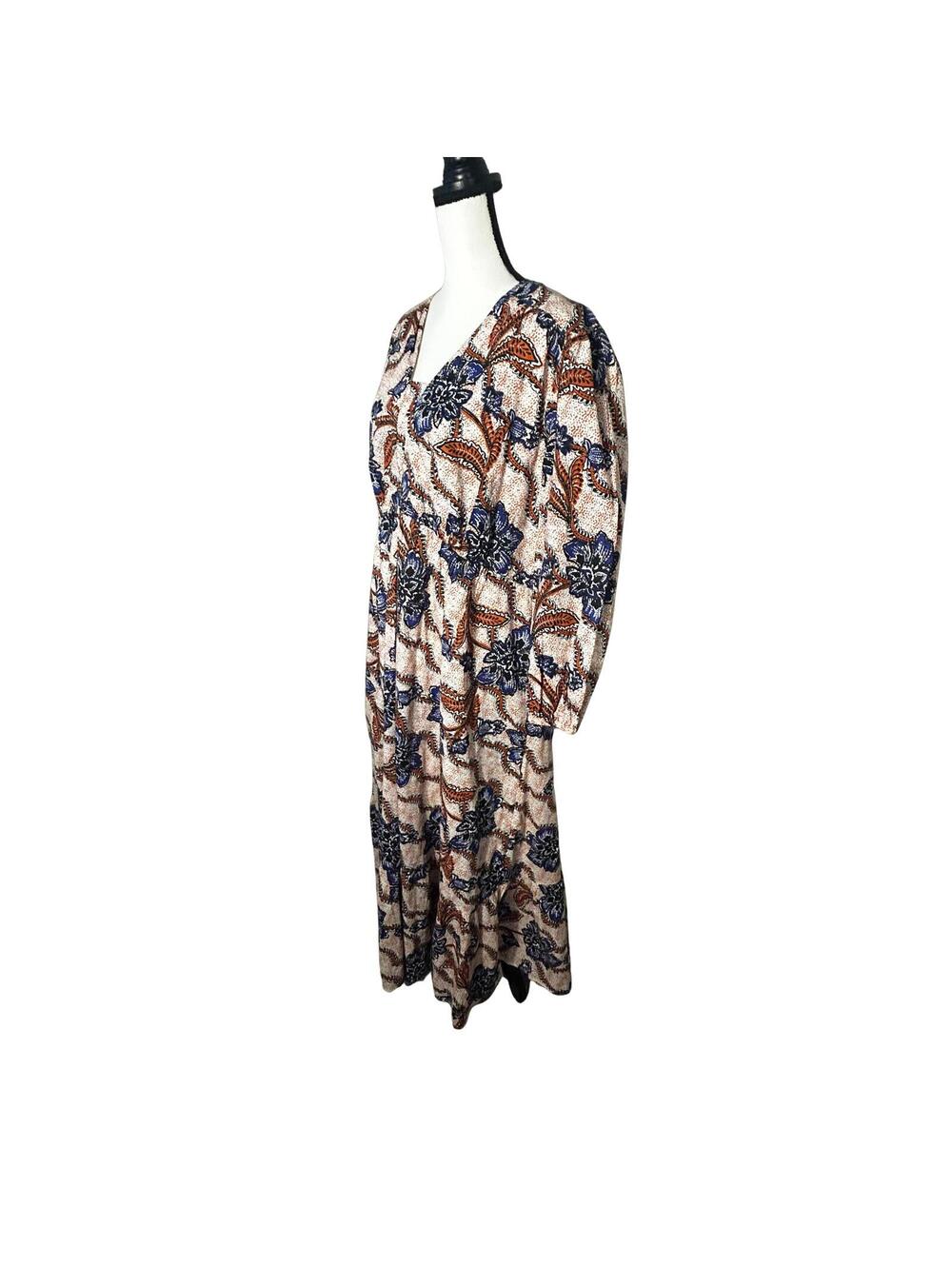 Chico's Maxi Dress Size 3 US 16 Floral Paisley Print 100% Cotton NWT - Picture 2 of 9